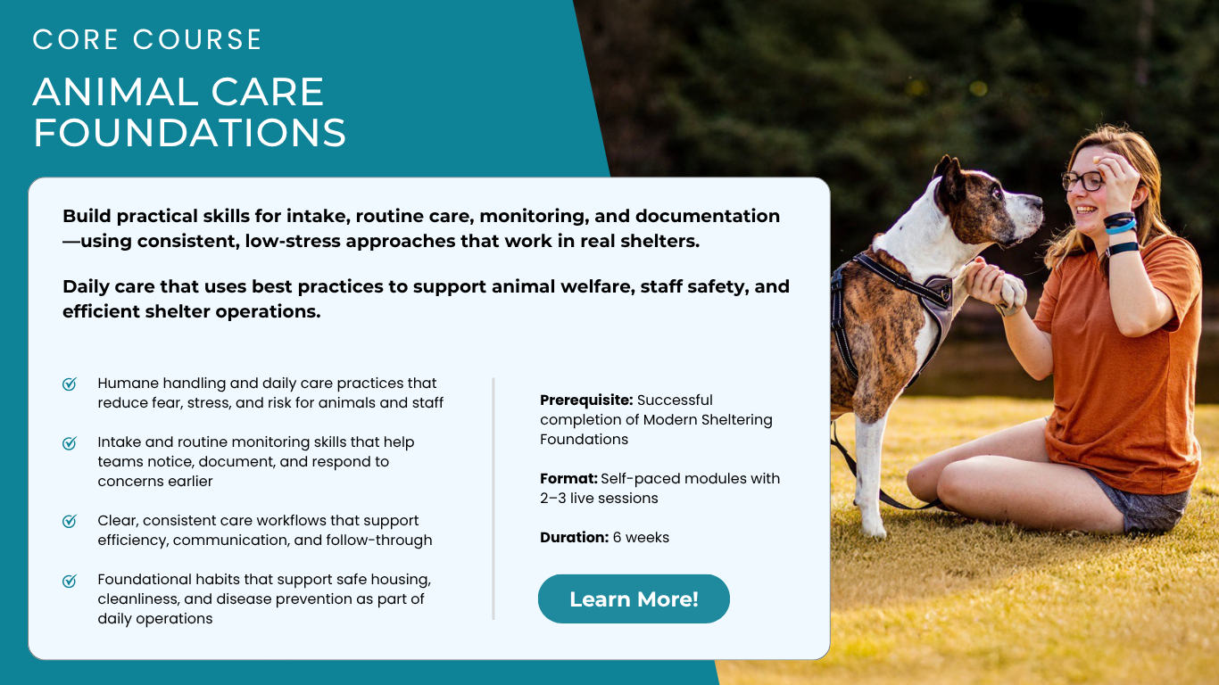Animal Care Foundations - Core Course