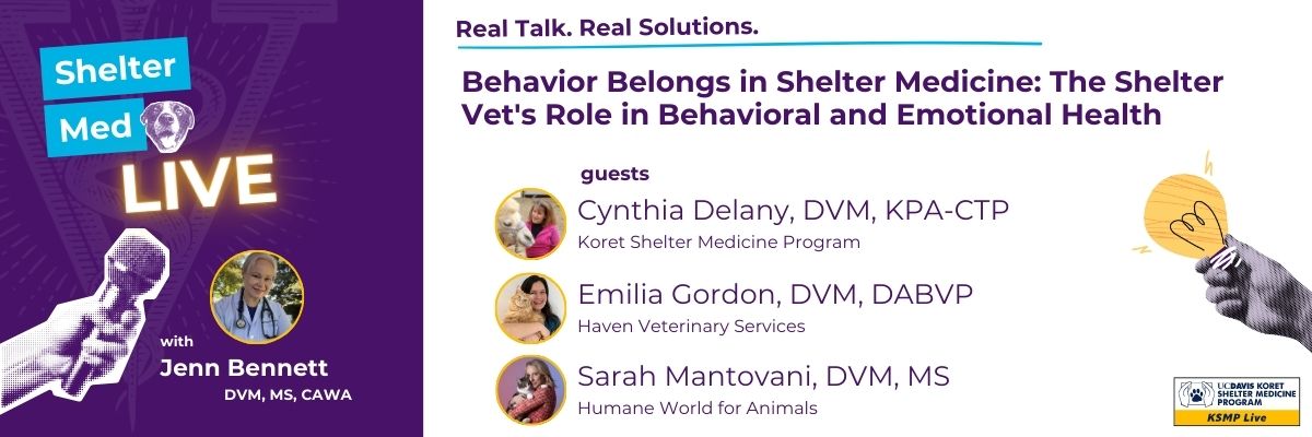 Behavior Belongs in Shelter Medicine: The Shelter Vet's Role in Behavioral and Emotional Health banner